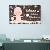 Meisjes Baby zijn koude buiten Baby shower banner