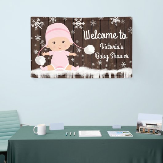 Meisjes Baby zijn koude buiten Baby shower banner (Beurs)