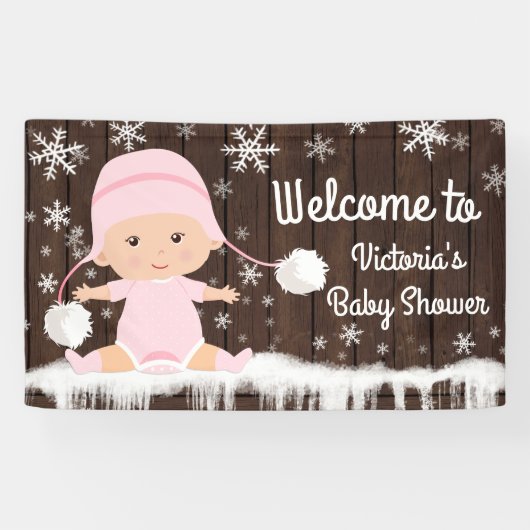 Meisjes Baby zijn koude buiten Baby shower banner