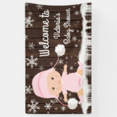 Meisjes Baby zijn koude buiten Baby shower banner