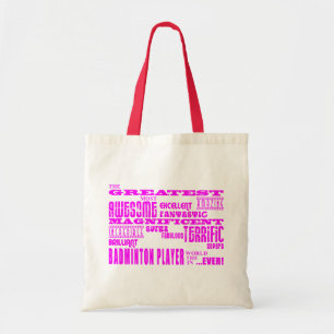 Meisjes Badminton : Roze grootste Badminton-speler Tote Bag