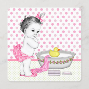 Meisjes badtijd Baby shower Kaart