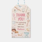 Meisjes bakken eerste verjaardag cadeaulabel (Voorkant)