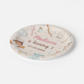 Meisjes bakken eerste verjaardag papieren bordje (Gekanteld)