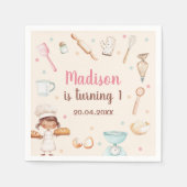 Meisjes bakken eerste verjaardag servet (Voorkant)