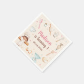 Meisjes bakken eerste verjaardag servet (Hoek)