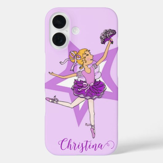 Meisjes ballerina blond paarse hoesje (Achterkant)