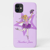 Meisjes ballerina blonde paars Case-Mate iPhone case (Achterkant)
