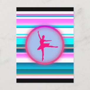 Meisjes Ballerina Dans Strepen Briefkaart