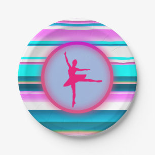 Meisjes Ballerina Dans Strepen Papieren Bordje