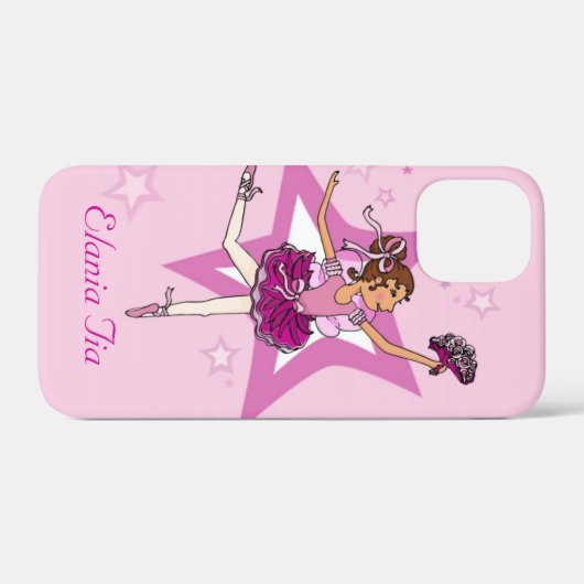 Meisjes ballerina donker haar genaamd roze Case-Mate iPhone case (Achterkant (horizontaal))