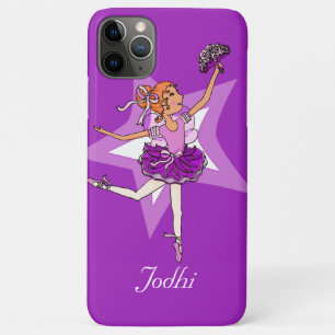 Meisjes ballerina paarse rode haarnaam hoesje