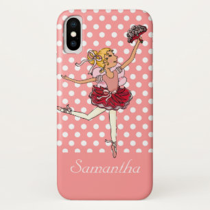 Meisjes ballerina roze blond haar aangepaste naam Case-Mate iPhone case