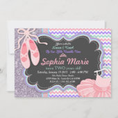 Meisjes Ballerina verjaardagsfeestje uitnodiging (Voorkant)