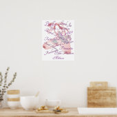 Meisjes Ballet Dance gepersonaliseerd Poster (Keuken)