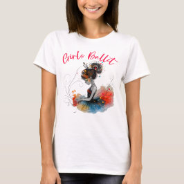 Meisjes Ballet Dancer, Schattige Ballerina T-shirt