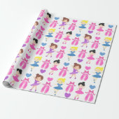Meisjes Ballet Dansers en Schoenen Patroon Cadeaupapier (Uitgerold)