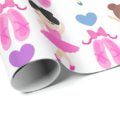 Meisjes Ballet Dansers en Schoenen Patroon Cadeaupapier (Rol Hoek)