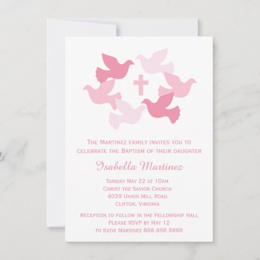 Meisjes baptisme Baby Dedicatie Eerste Heilige Com Kaart (Voorkant)