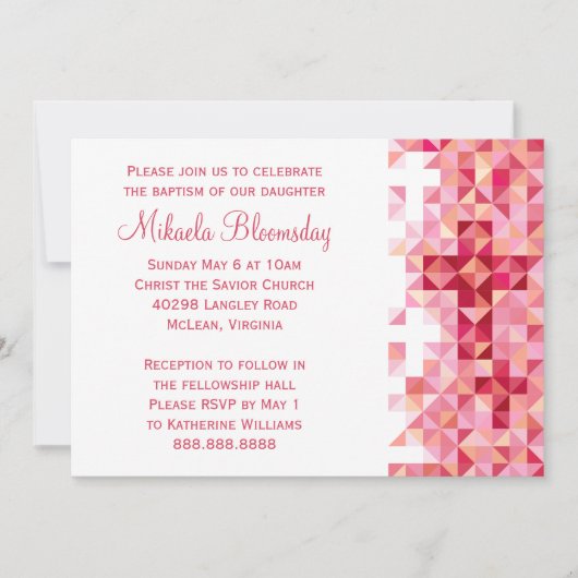 Meisjes baptisme Baby Dedicatie Eerste Heilige Com Kaart (Voorkant)