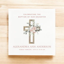 Meisjes Baptisme Dusty Pink Rose Christelijk