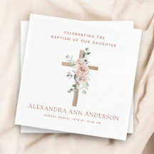 Meisjes Baptisme Dusty Pink Rose Christelijk