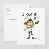 Meisjes Baseball die ik heb, Tshirts en cadeautjes Briefkaart (Voorkant / Achterkant)
