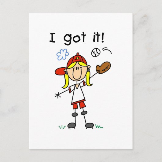 Meisjes Baseball die ik heb, Tshirts en cadeautjes Briefkaart (Voorkant)