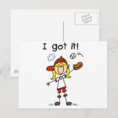 Meisjes Baseball die ik heb, Tshirts en cadeautjes Briefkaart (Voorkant / Achterkant)