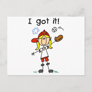 Meisjes Baseball die ik heb, Tshirts en cadeautjes Briefkaart
