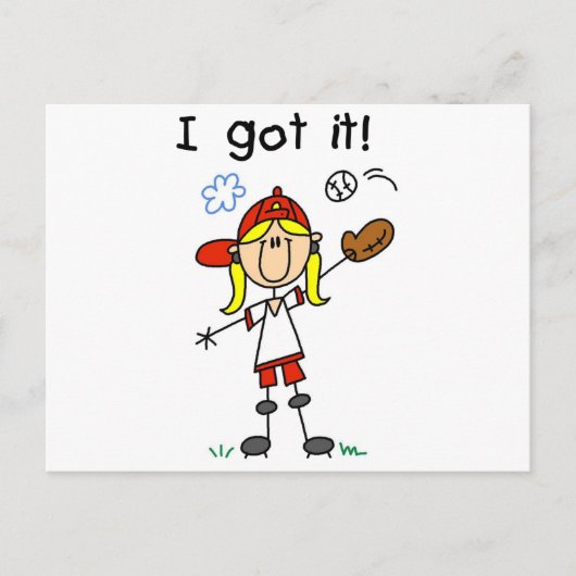 Meisjes Baseball die ik heb, Tshirts en cadeautjes Briefkaart (Voorkant)