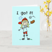 Meisjes Baseball die ik heb, Tshirts en cadeautjes Kaart (Gele Bloem)
