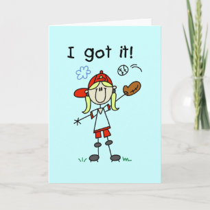 Meisjes Baseball die ik heb, Tshirts en cadeautjes Kaart