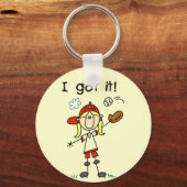 Meisjes Baseball die ik heb, Tshirts en cadeautjes Sleutelhanger (Voorkant)