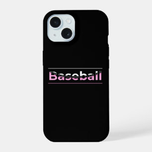 Meisjes Baseball - Roze geometrische typografie iPhone 15 Case
