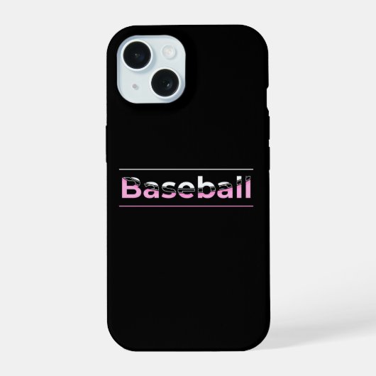 Meisjes Baseball - Roze geometrische typografie iPhone 15 Case (Achterkant)