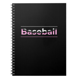 Meisjes Baseball - Roze geometrische typografie Notitieboek