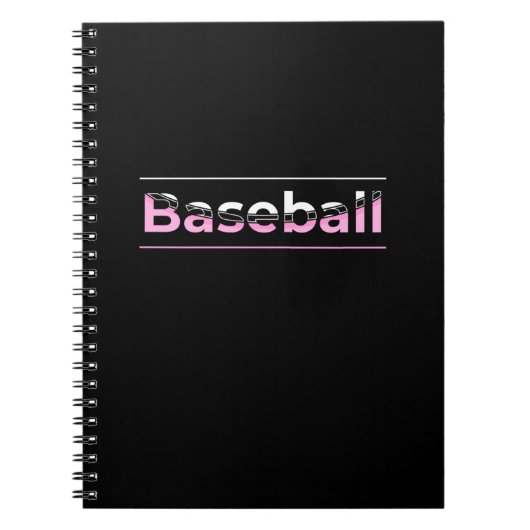 Meisjes Baseball - Roze geometrische typografie Notitieboek (Voorkant)