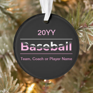 Meisjes Baseball - Roze geometrische typografie Ornament