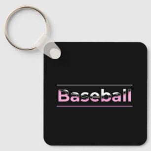 Meisjes Baseball - Roze geometrische typografie Sleutelhanger