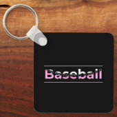 Meisjes Baseball - Roze geometrische typografie Sleutelhanger (Voorkant)