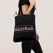 Meisjes Baseball - Roze geometrische typografie Tote Bag (Dichtbij)