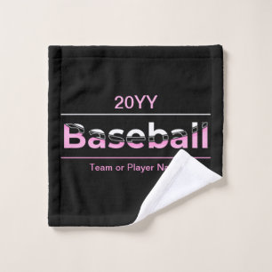 Meisjes Baseball - Roze geometrische typografie Washandje