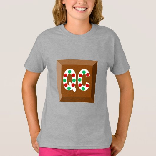 Meisjes Basis T-shirt CHOCOLADE QUEBEC (Voorkant)