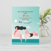 Meisjes Basken in de zon Uitnodiging (Staand voorkant)