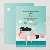 Meisjes Basken in de zon Uitnodiging (Voorkant / Achterkant)