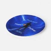 Meisjes Basketbal Blauw Verjaardag Papier Borden Papieren Bordje (Gekanteld)