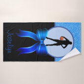 Meisjes Basketbal Glitter en Bow Badhanddoek (Badhanddoek)