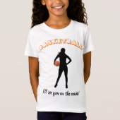 Meisjes basketbal "Ik zie je op het veld" T-shirt (Voorkant)