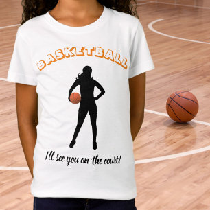 Meisjes basketbal "Ik zie je op het veld" T-shirt